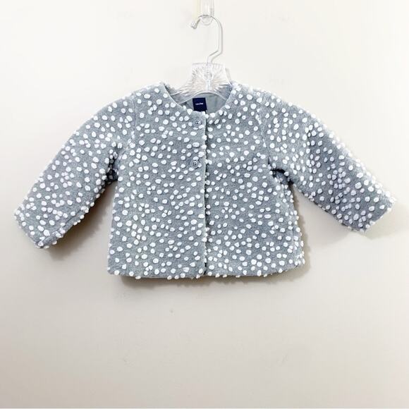 BABY GAP GIRL'S SILVER/WHITE DOT JACQUARD JACKET - Picture 1 of 6